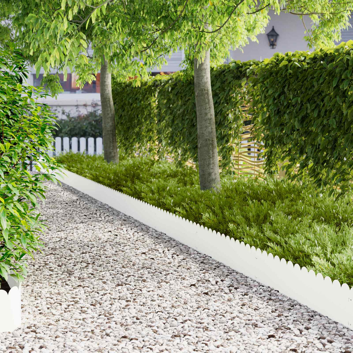 Gazonrand 20 pcs 103 x 25 cm Staal Wit is nu te koop bij PeponiXL, paradijselijk wonen!