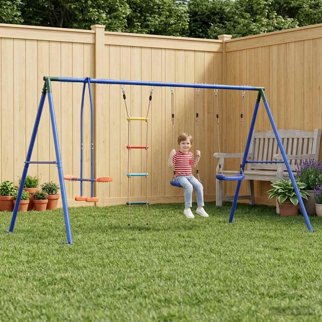 Buiten Schommelset Meerkleurig 330 x 185 x 185 cm Staal en PE is nu te koop bij PeponiXL, paradijselijk wonen!