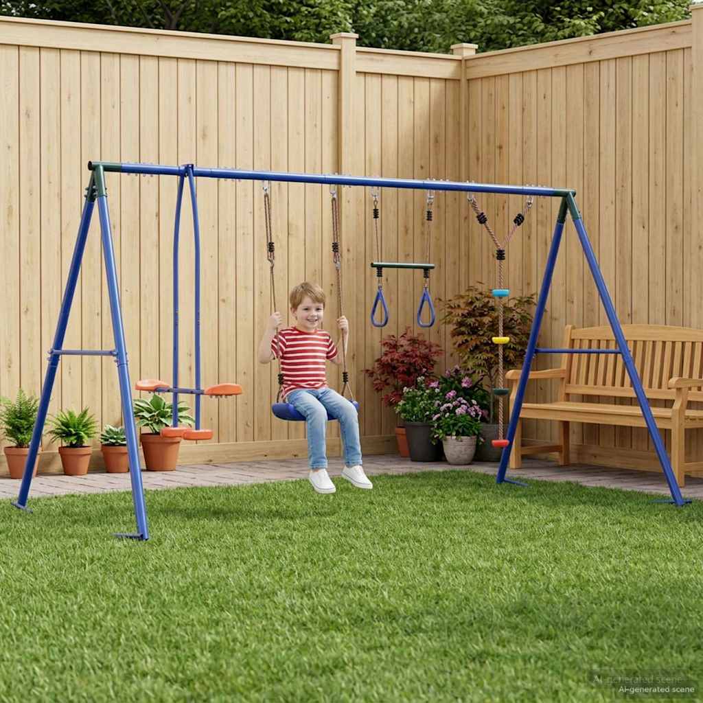 Buiten Schommelset Meerkleurig 330 x 185 x 185 cm Staal en PE is nu te koop bij PeponiXL, paradijselijk wonen!