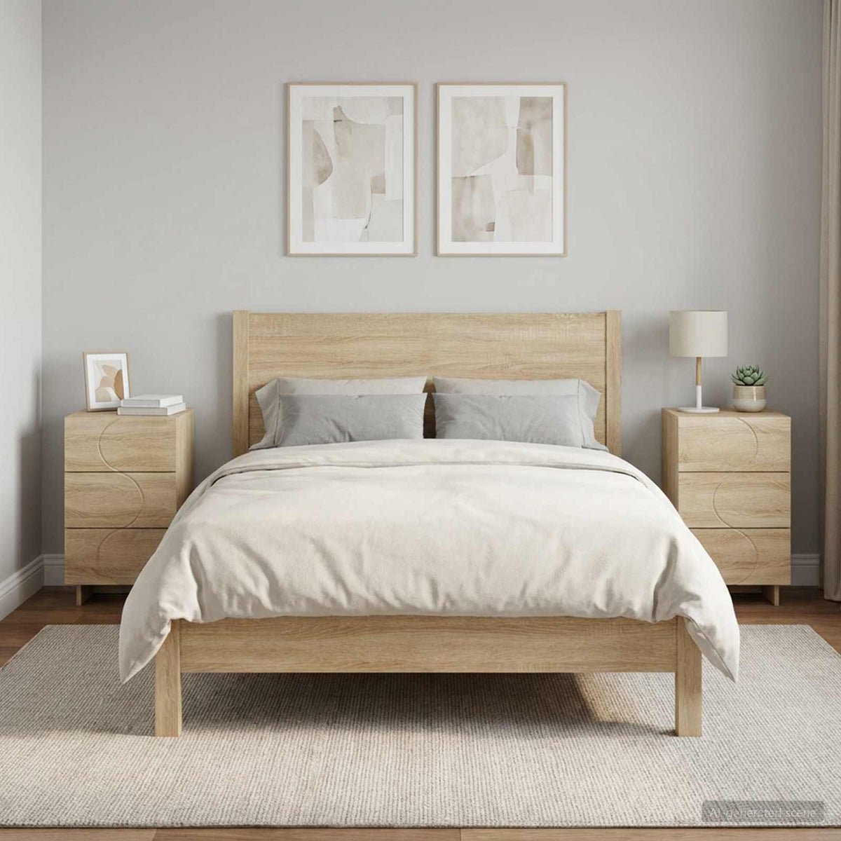 Nachtkastje 2 st Sonoma Eiken 33,5 x 34,5 x 60 cm Bewerkt hout is nu te koop bij PeponiXL, paradijselijk wonen!