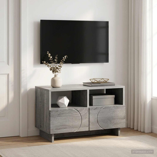 TV-standaard 60 x 34.5 x 40 cm Grijs Sonoma Bewerkt hout is nu te koop bij PeponiXL, paradijselijk wonen!