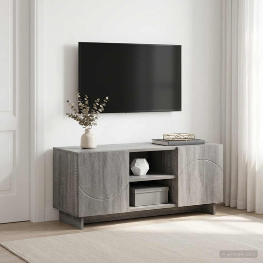 TV-standaard 90 x 34,5 x 40 cm Grijs Sonoma Bewerkt hout is nu te koop bij PeponiXL, paradijselijk wonen!