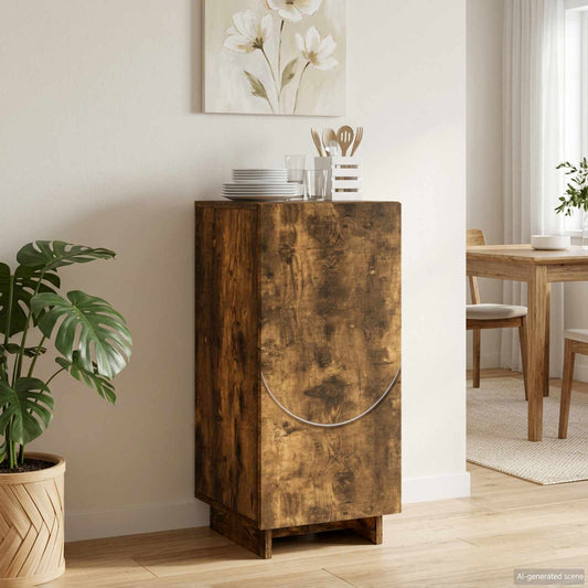 Dressoir Gerookt eiken 33,5 x 34,5 x 75 cm Bewerkt hout is nu te koop bij PeponiXL, paradijselijk wonen!