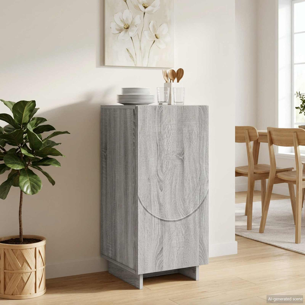 Dressoir Grijs Sonoma 33,5 x 34,5 x 75 cm Bewerkt hout is nu te koop bij PeponiXL, paradijselijk wonen!