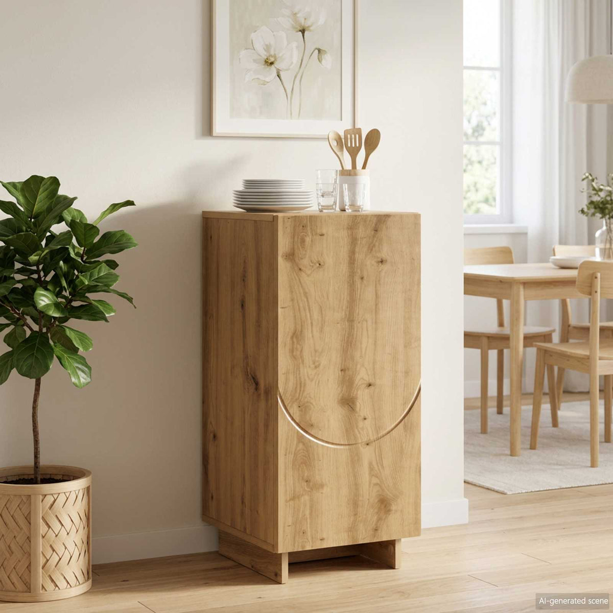 Dressoir Artisanaal eiken 33,5 x 34,5 x 75 cm Bewerkt hout is nu te koop bij PeponiXL, paradijselijk wonen!