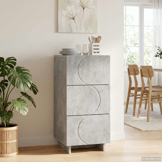 Dressoir Betongrijs 33.5 x 34.5 x 75 cm Bewerkt hout is nu te koop bij PeponiXL, paradijselijk wonen!