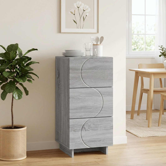 Dressoir Grijs Sonoma 33.5 x 34.5 x 75 cm Bewerkt hout is nu te koop bij PeponiXL, paradijselijk wonen!