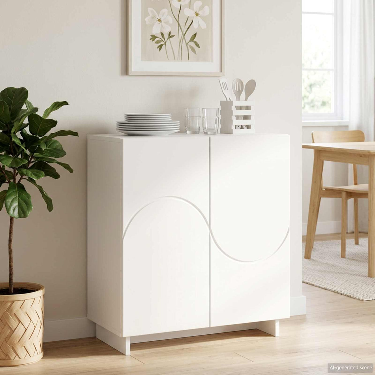 Dressoir Wit 67 x 34,5 x 75 cm Bewerkt hout is nu te koop bij PeponiXL, paradijselijk wonen!