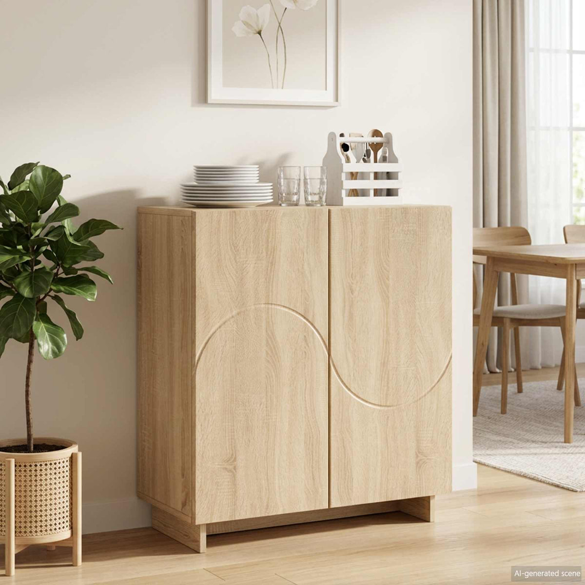 Dressoir Sonoma Eiken 67 x 34,5 x 75 cm Bewerkt hout is nu te koop bij PeponiXL, paradijselijk wonen!