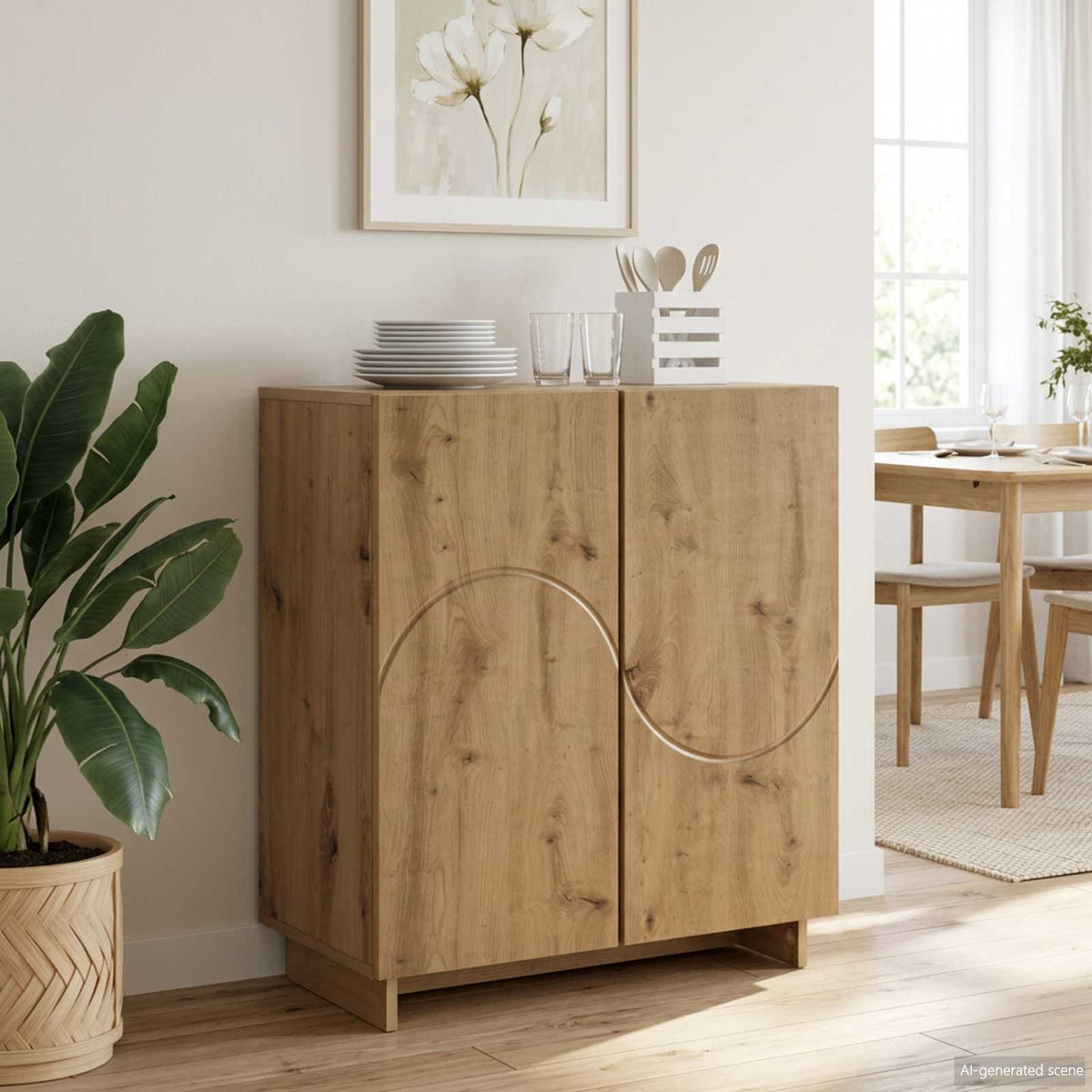 Dressoir Artisanaal eiken 67 x 34,5 x 75 cm Bewerkt hout is nu te koop bij PeponiXL, paradijselijk wonen!