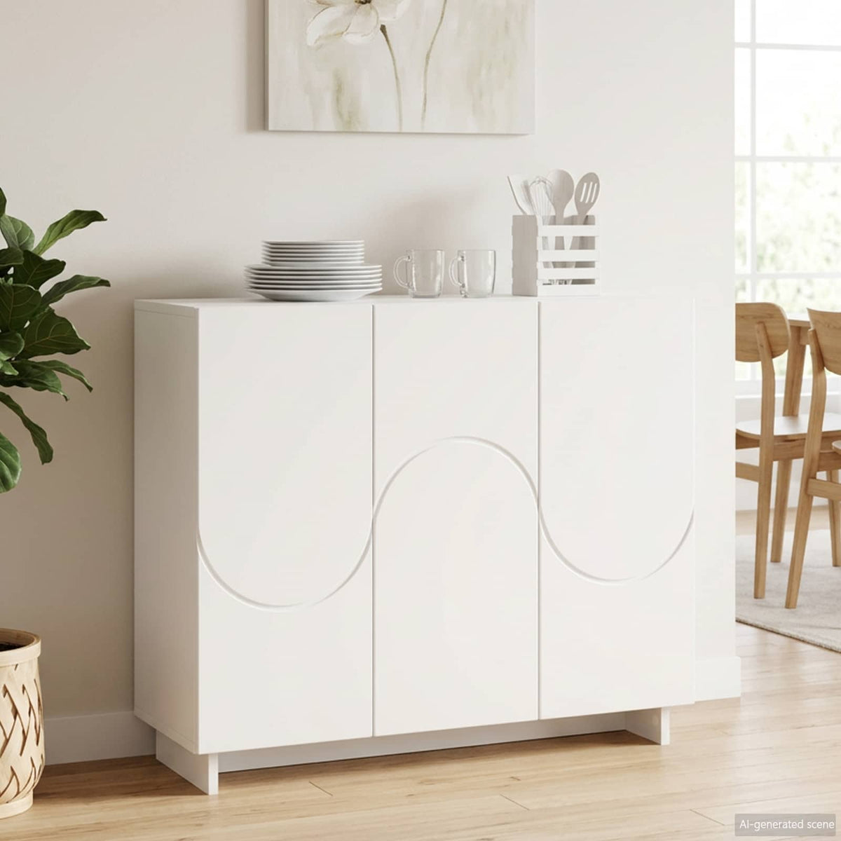 Dressoir Wit 85,5 x 31 x 75 cm Bewerkt hout is nu te koop bij PeponiXL, paradijselijk wonen!