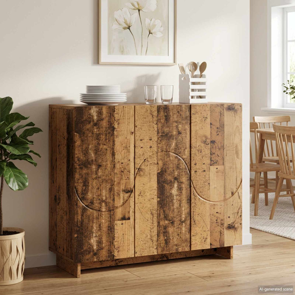 Dressoir Oud hout 85,5 x 31 x 75 cm Bewerkt hout is nu te koop bij PeponiXL, paradijselijk wonen!