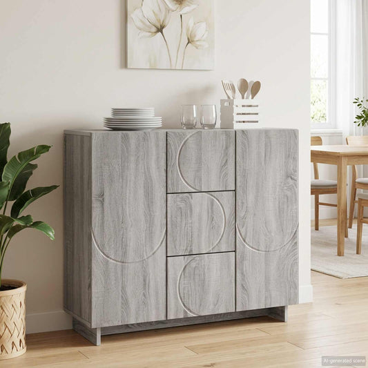 Dressoir Grijs Sonoma 85,5 x 31 x 75 cm Bewerkt hout is nu te koop bij PeponiXL, paradijselijk wonen!