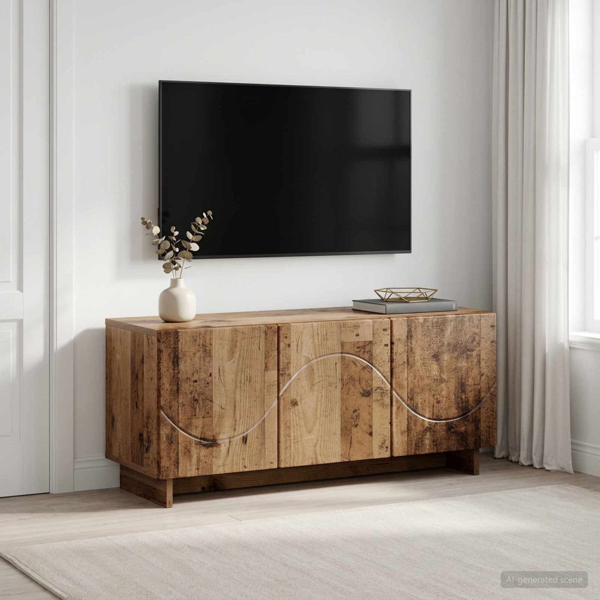 tv-meubel 90 x 34,5 x 40 cm Oud hout Bewerkt hout is nu te koop bij PeponiXL, paradijselijk wonen!
