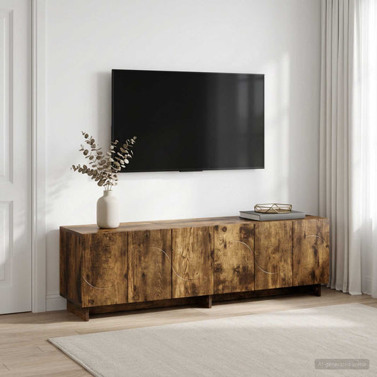 tv-meubel 140 x 34,5 x 40 cm Gerookt eiken Bewerkt hout is nu te koop bij PeponiXL, paradijselijk wonen!