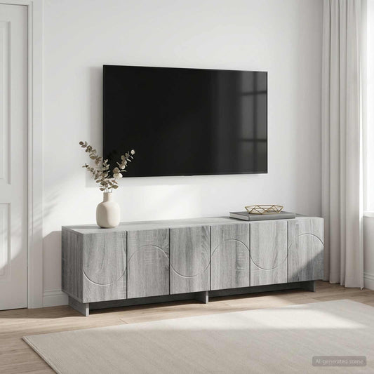 tv-meubel 140 x 34,5 x 40 cm Grijs Sonoma Bewerkt hout is nu te koop bij PeponiXL, paradijselijk wonen!