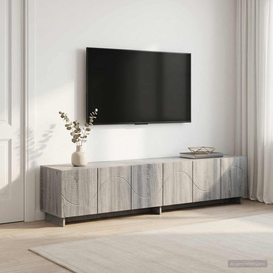 tv-meubel 180 x 34,5 x 40 cm Grijs Sonoma Bewerkt hout is nu te koop bij PeponiXL, paradijselijk wonen!