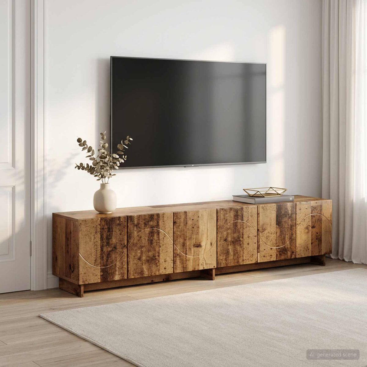 tv-meubel 179.5 x 34.5 x 40 cm Oud hout Bewerkt hout is nu te koop bij PeponiXL, paradijselijk wonen!