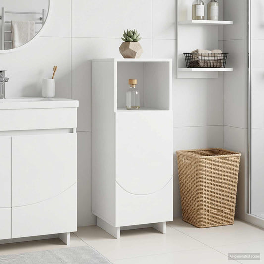 Badkamerkast Hoogglans Wit 36,5 x 38 x 95 cm Bewerkt hout is nu te koop bij PeponiXL, paradijselijk wonen!