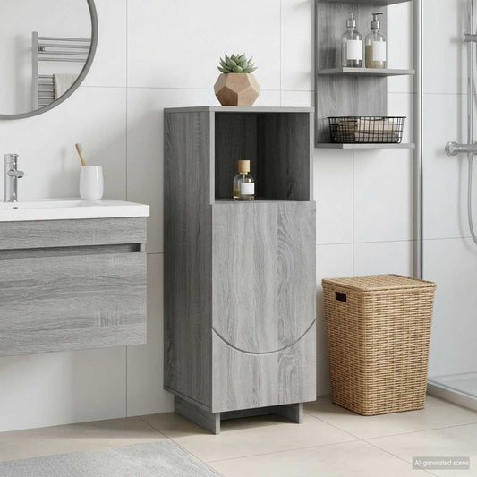 Badkamerkast Grijs Sonoma 36,5 x 38 x 95 cm Bewerkt hout is nu te koop bij PeponiXL, paradijselijk wonen!