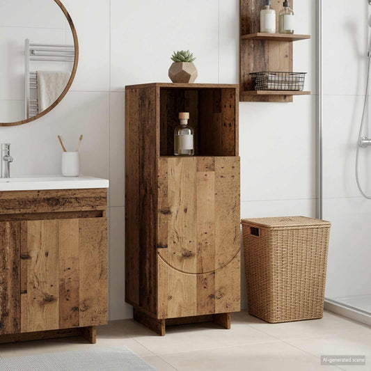 Badkamerkast Oud hout 36,5 x 38 x 95 cm Bewerkt hout is nu te koop bij PeponiXL, paradijselijk wonen!