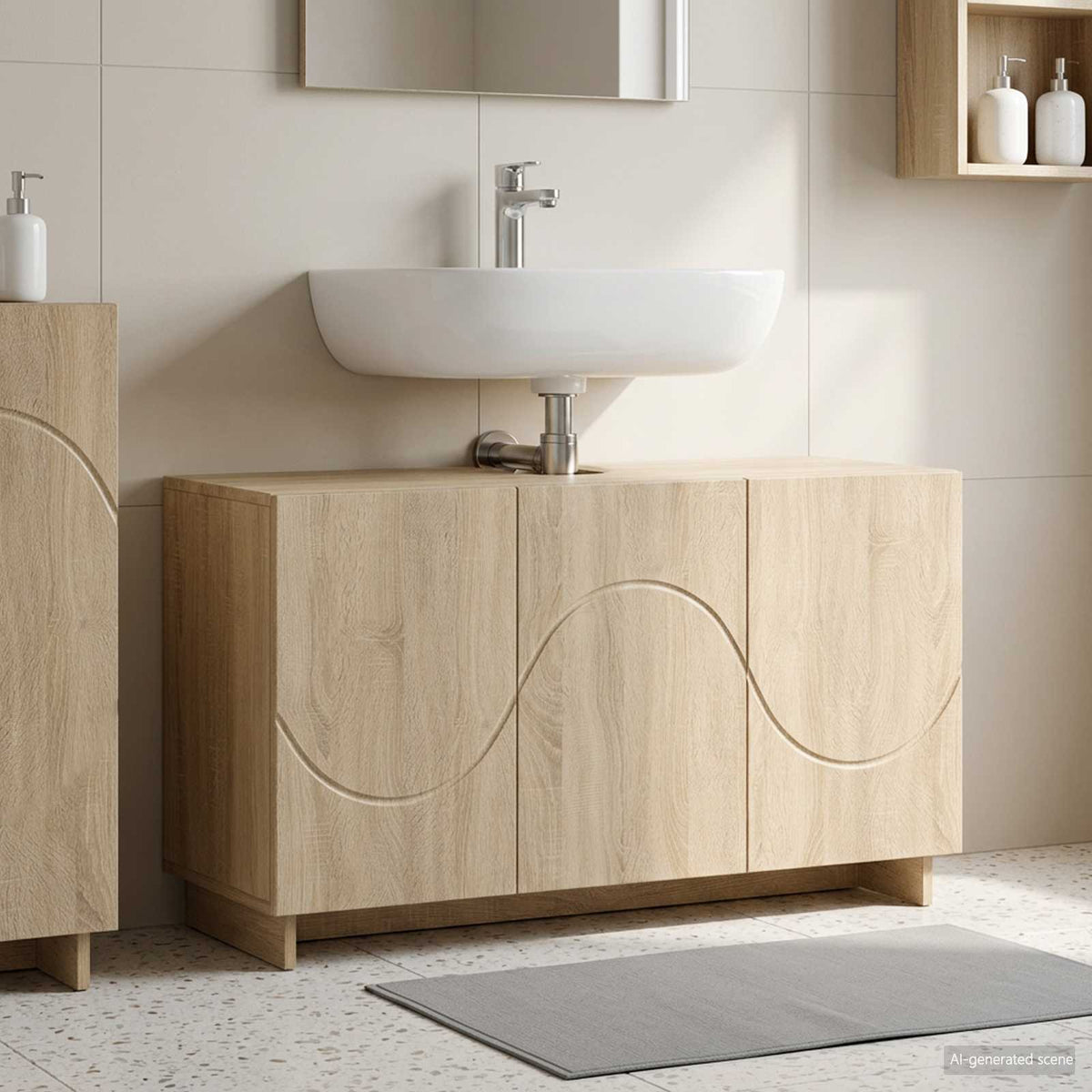 Badkamerkast Sonoma Eiken 101 x 41 x 58 cm Bewerkt hout is nu te koop bij PeponiXL, paradijselijk wonen!