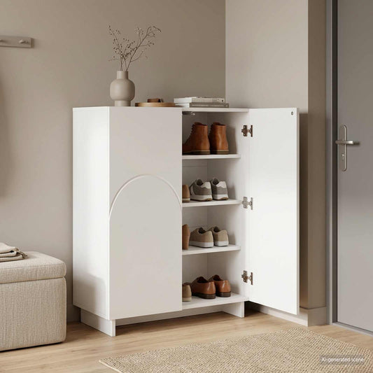 Schoenenkast 73 x 38 x 87,5 cm Bewerkt hout Wit is nu te koop bij PeponiXL, paradijselijk wonen!