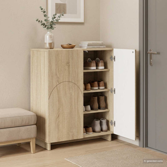 Schoenenkast 73 x 38 x 87,5 cm Bewerkt hout Sonoma Eiken is nu te koop bij PeponiXL, paradijselijk wonen!