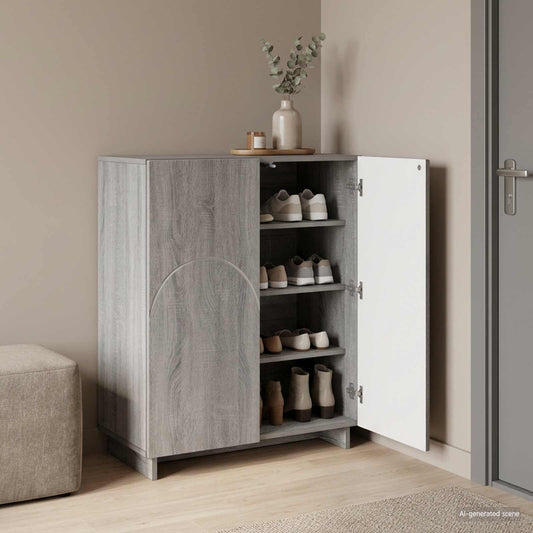 Schoenenkast 73 x 38 x 87,5 cm Bewerkt hout Grijs Sonoma is nu te koop bij PeponiXL, paradijselijk wonen!