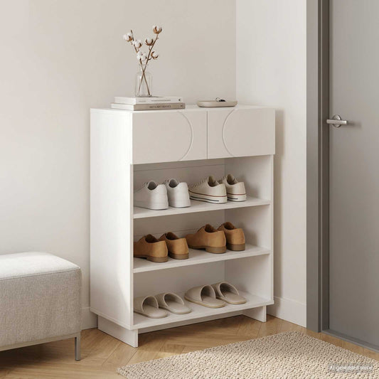 vidaXL Schoenenkast 73 x 38 x 87,5 cm Bewerkt hout Wit