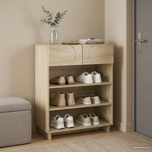 vidaXL Schoenenkast 73 x 38 x 87,5 cm Bewerkt hout Sonoma Eiken
