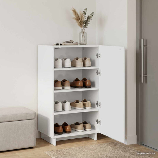 vidaXL Schoenenkast 48 x 38 x 87,5 cm Bewerkt hout Wit