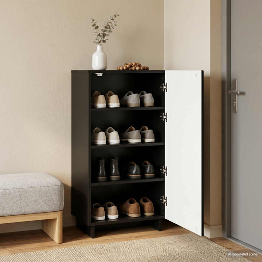 vidaXL Schoenenkast 48 x 38 x 87,5 cm Bewerkt hout Zwart
