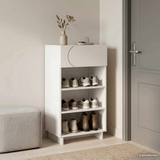 Schoenenkast 48 x 38 x 87,5 cm Bewerkt hout Wit is nu te koop bij PeponiXL, paradijselijk wonen!