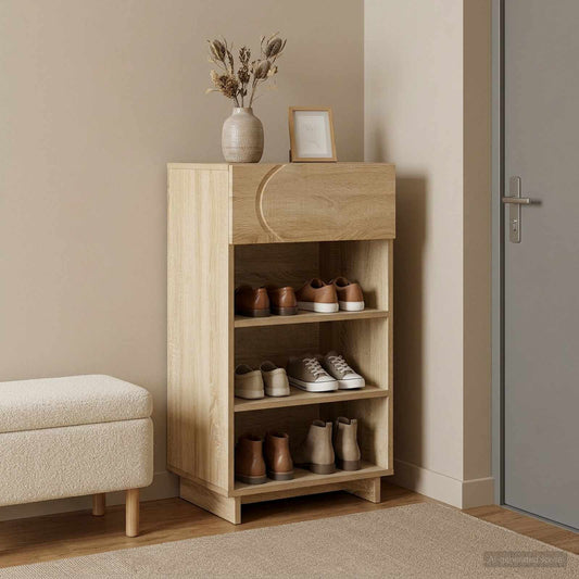 vidaXL Schoenenkast 48 x 38 x 87,5 cm Bewerkt hout Sonoma Eiken