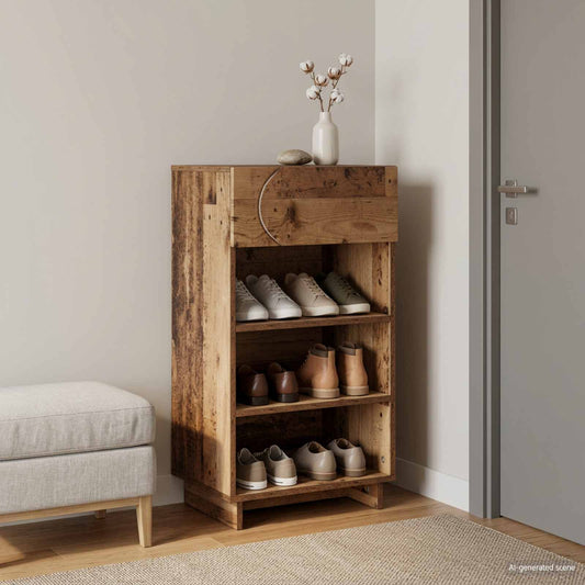 vidaXL Schoenenkast 48 x 38 x 87,5 cm Bewerkt hout Oud hout