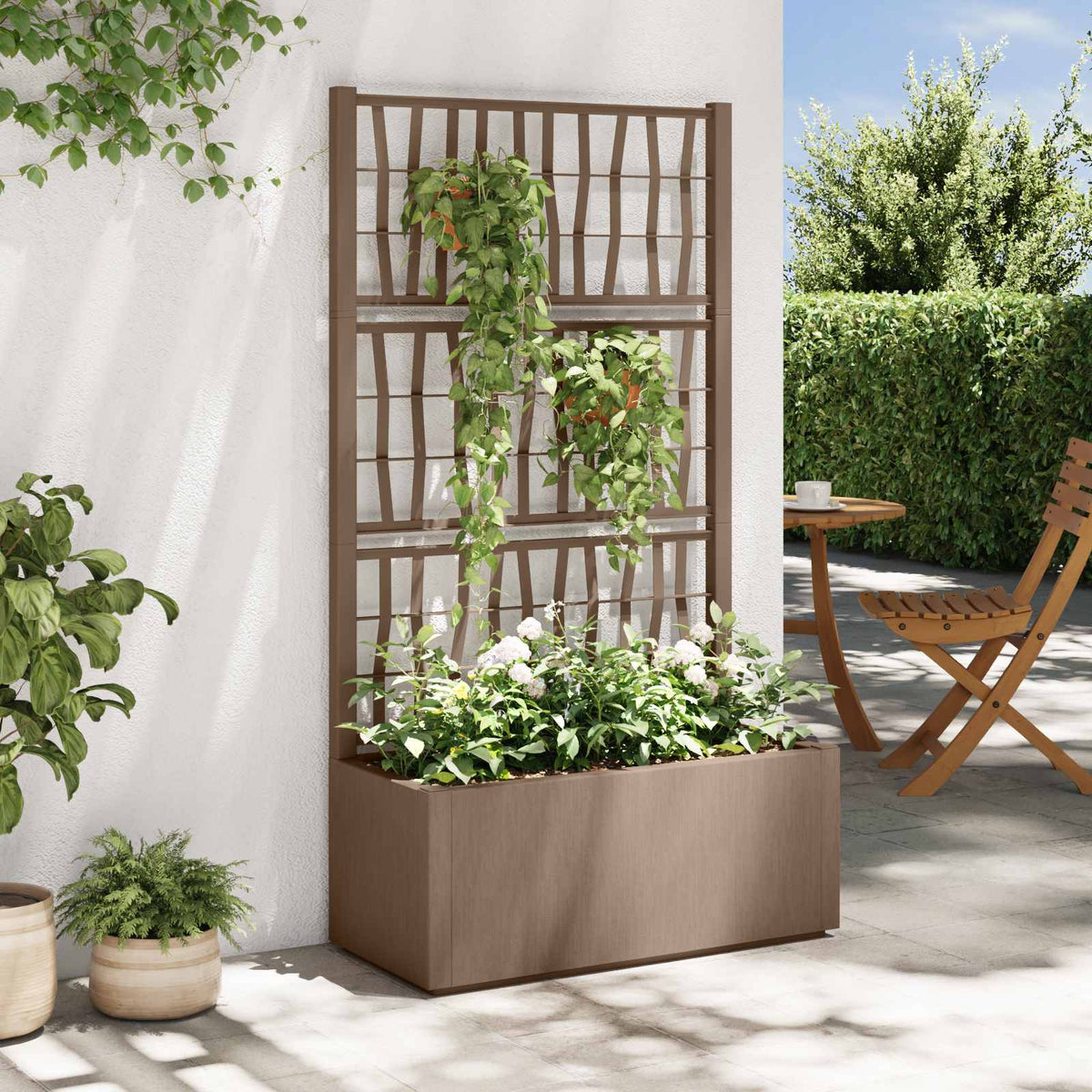 Tuindruppel met Trellis Bruin 80 x 36 x 140 cm PP is nu te koop bij PeponiXL, paradijselijk wonen!