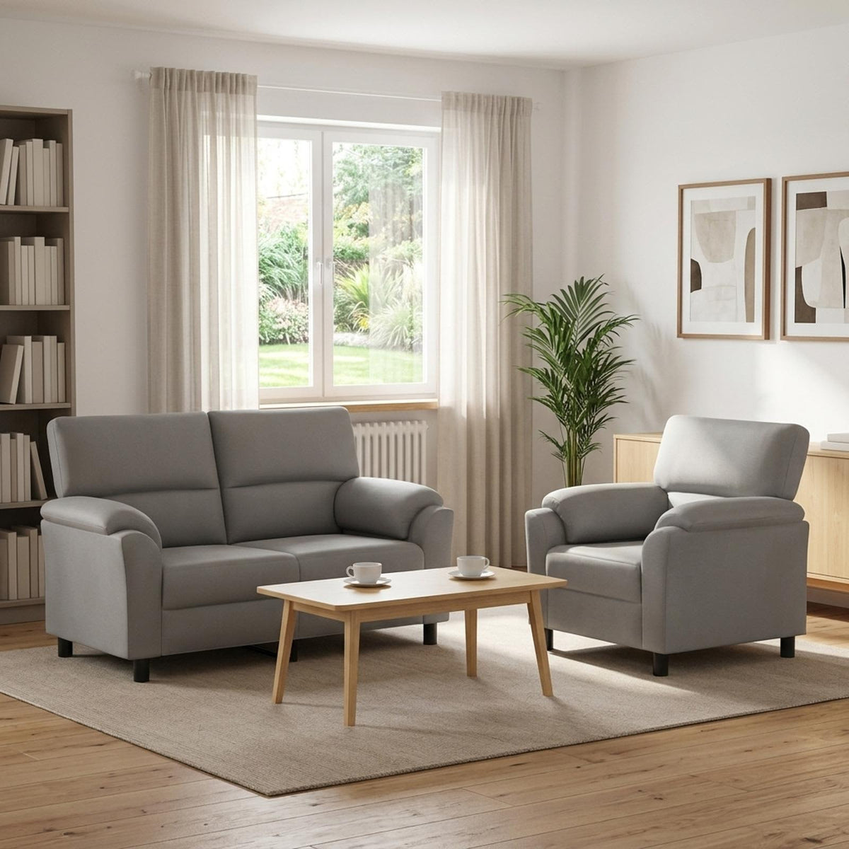 Bankstel 2 pcs Lichtgrijs fluweel is nu te koop bij PeponiXL, paradijselijk wonen!