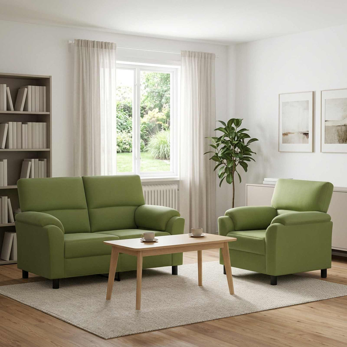 Bankstel 2 pcs Lichtgroen fluweel is nu te koop bij PeponiXL, paradijselijk wonen!