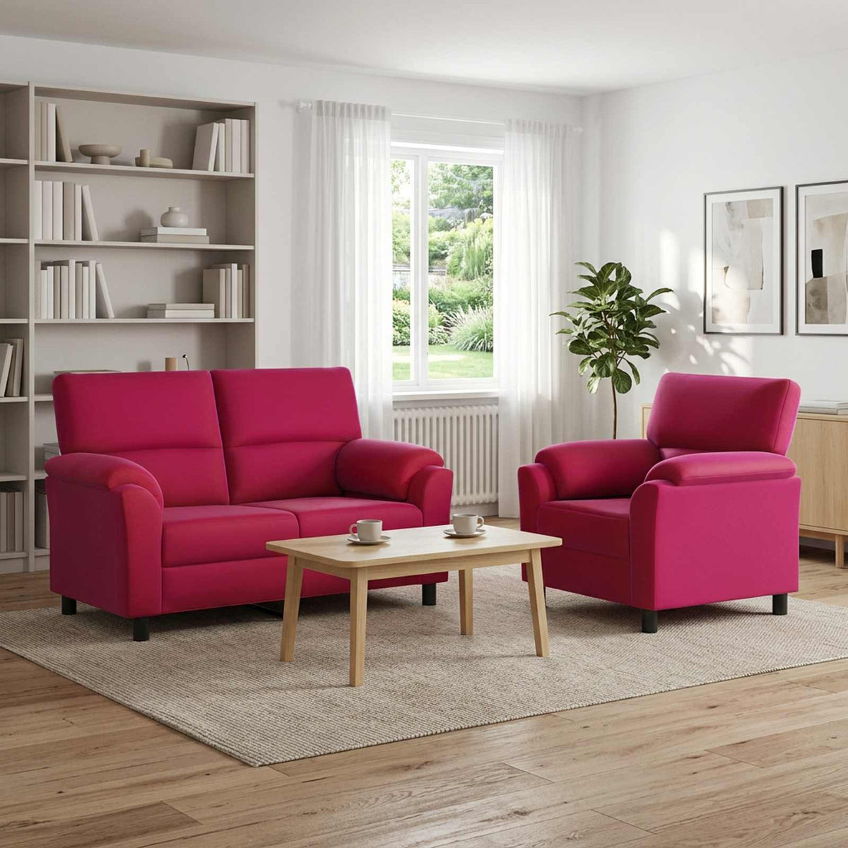 Bankstel 2 pcs Wijnrood fluweel is nu te koop bij PeponiXL, paradijselijk wonen!