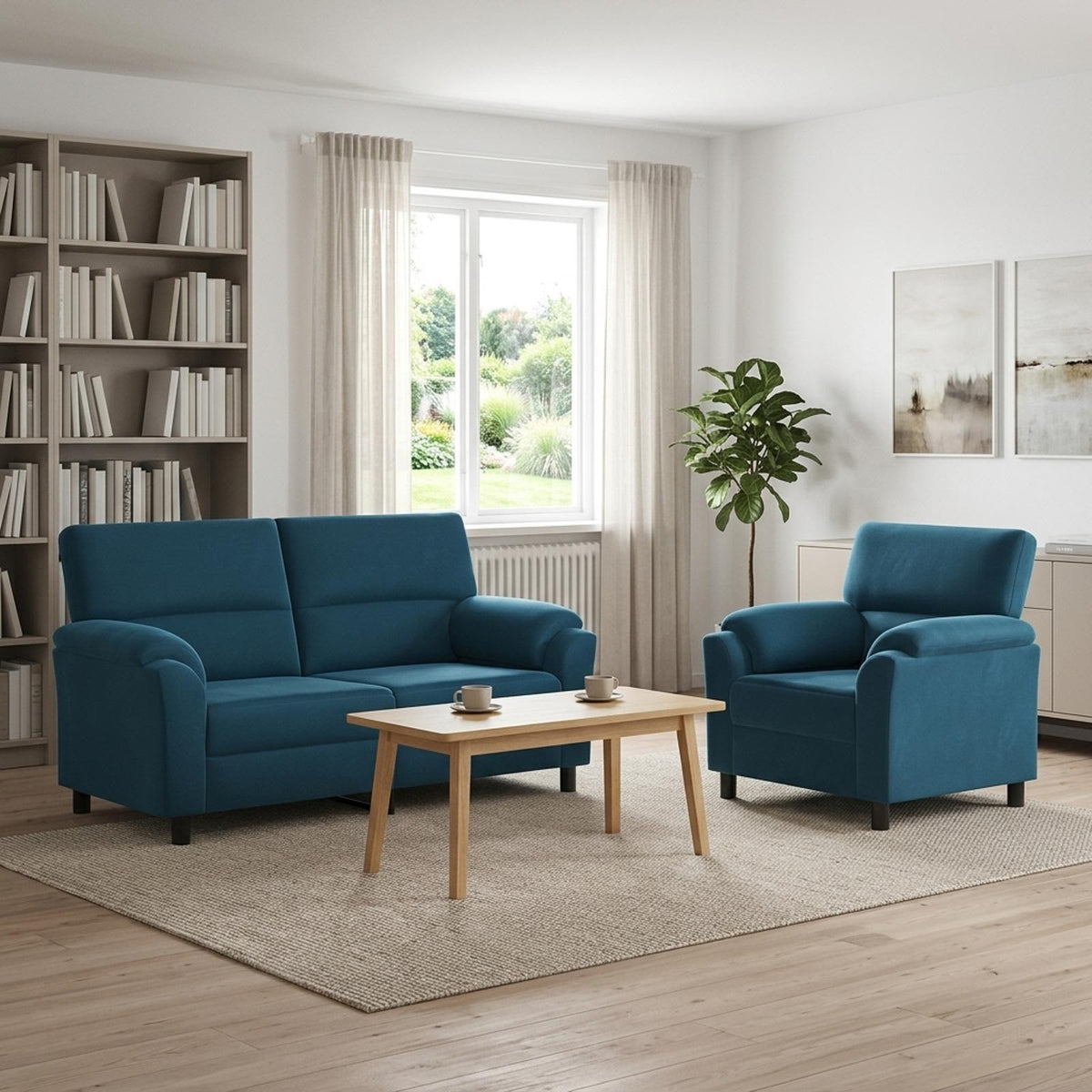Bankstel 2 pcs Blauw fluweel is nu te koop bij PeponiXL, paradijselijk wonen!