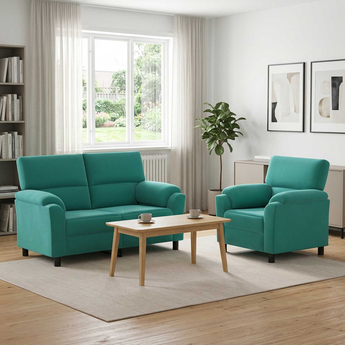Bankstel 2 pcs Turquoise fluweel is nu te koop bij PeponiXL, paradijselijk wonen!