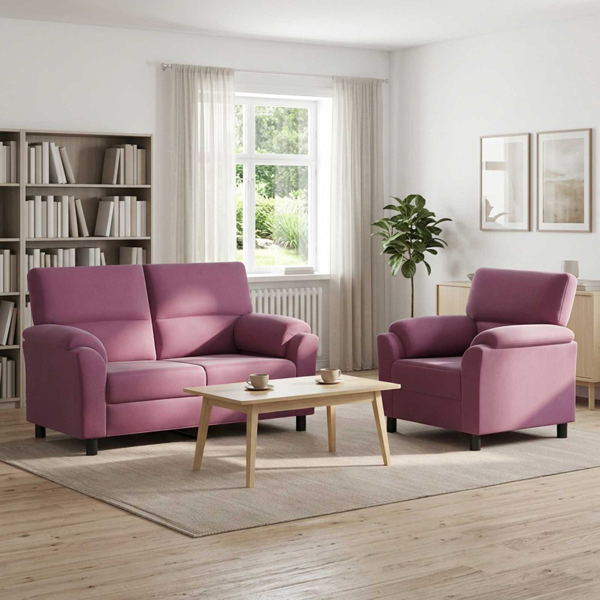 Bankstel 2 pcs Paars fluweel is nu te koop bij PeponiXL, paradijselijk wonen!