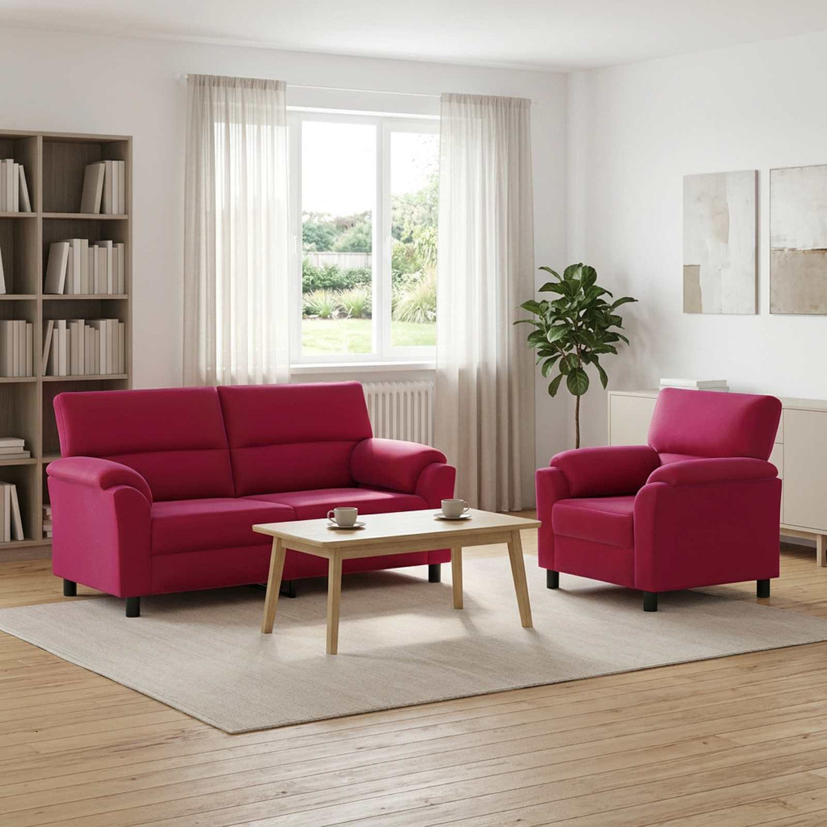 Bankstel 2 pcs Wijnrood fluweel is nu te koop bij PeponiXL, paradijselijk wonen!