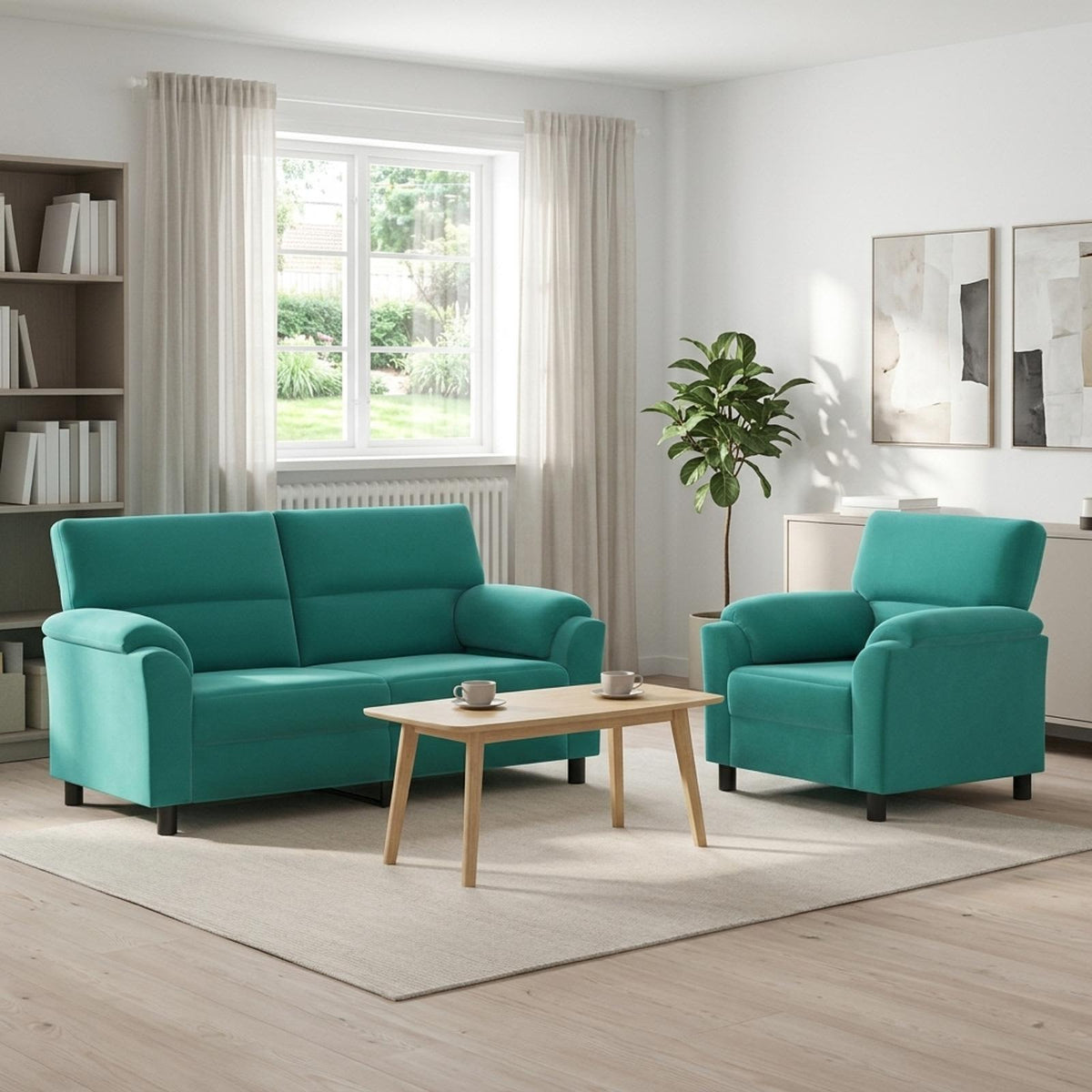 Bankstel 2 pcs Turquoise fluweel is nu te koop bij PeponiXL, paradijselijk wonen!
