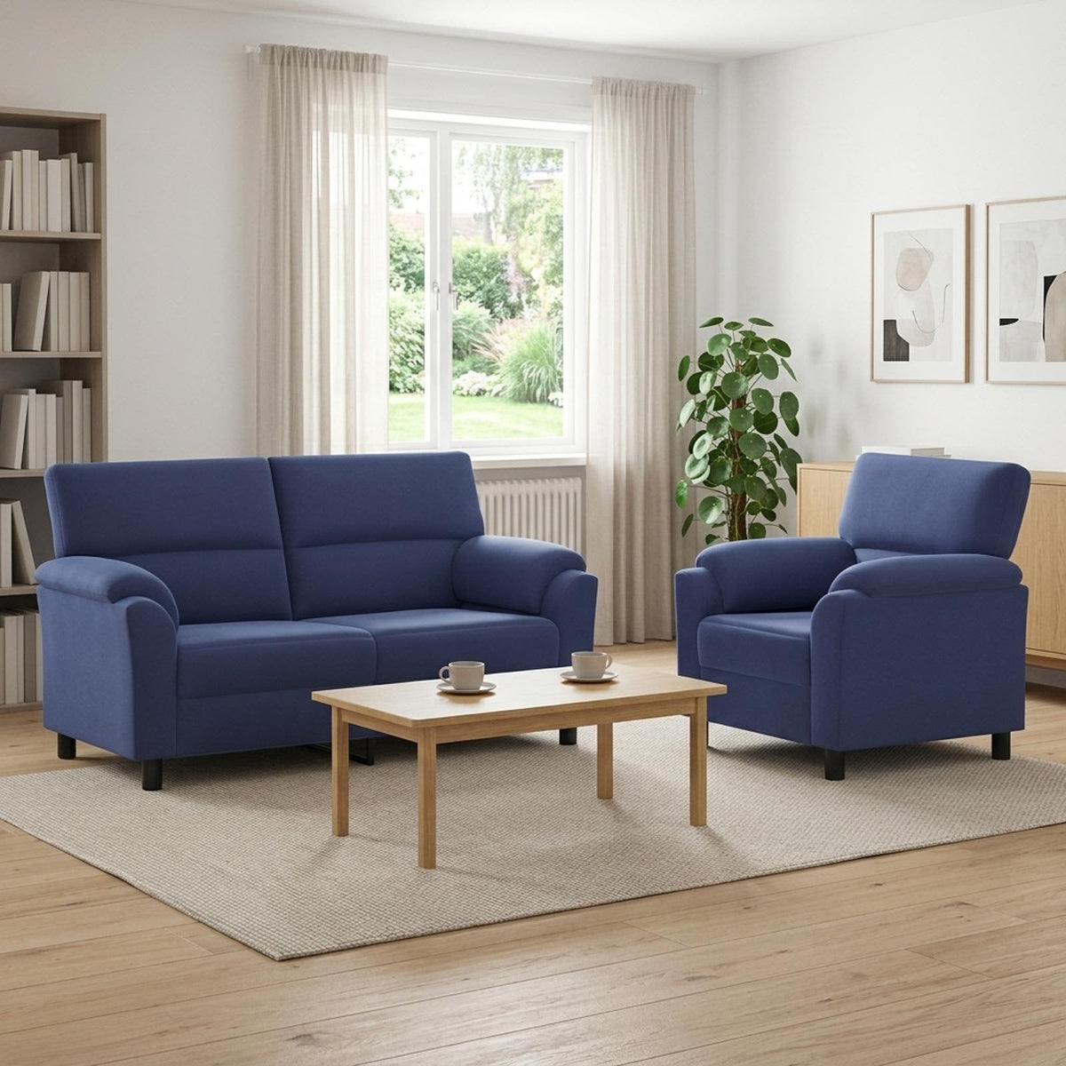 Bankstel 2 pcs Politieblauw fluweel is nu te koop bij PeponiXL, paradijselijk wonen!