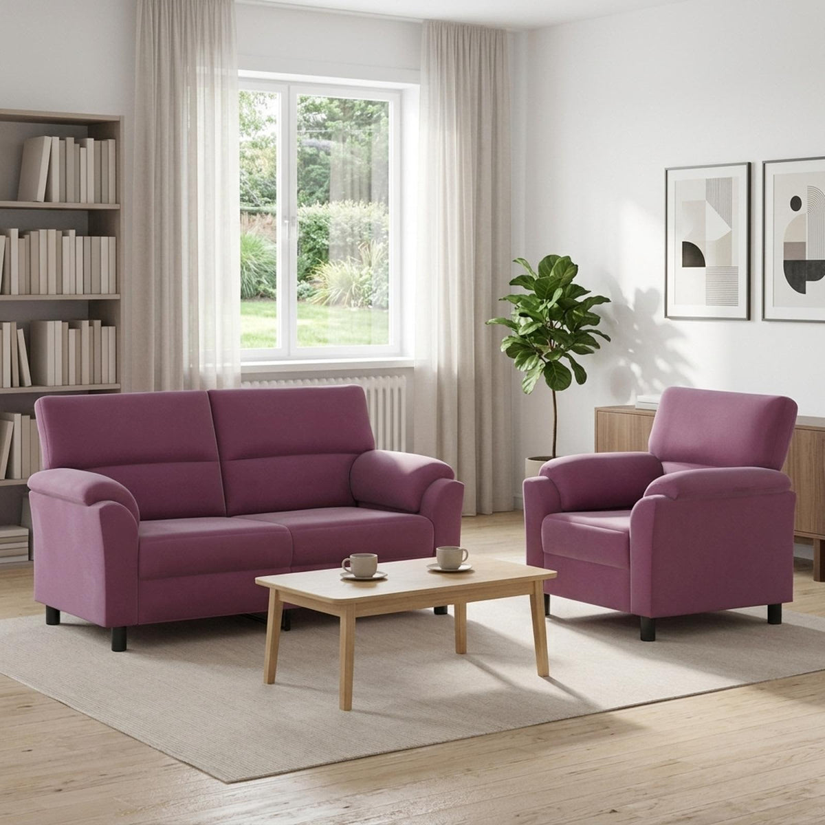 Bankstel 2 pcs Paars fluweel is nu te koop bij PeponiXL, paradijselijk wonen!