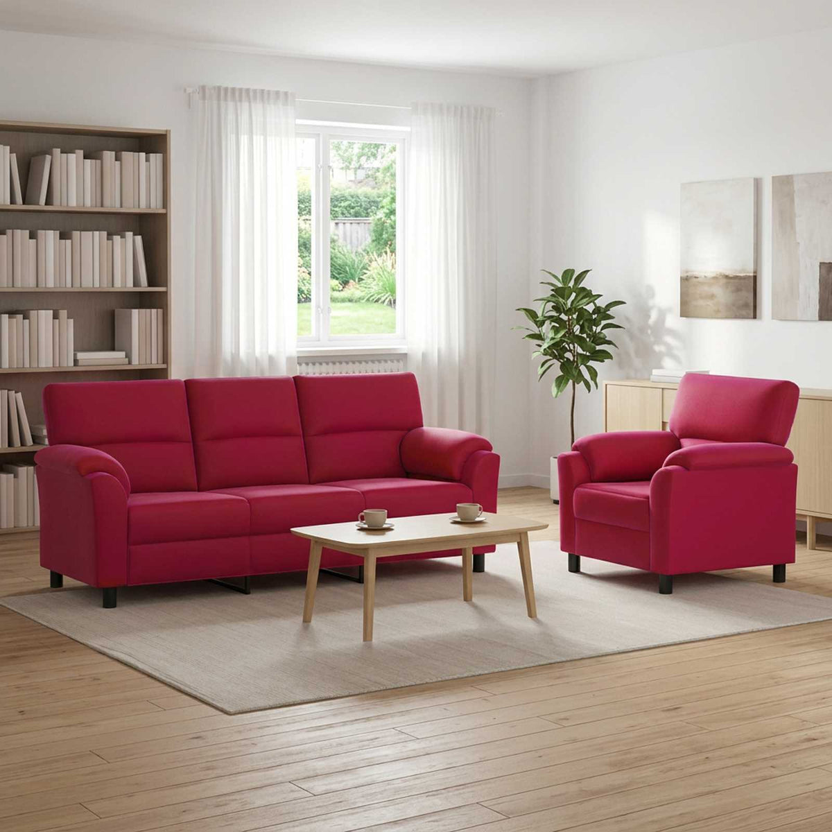 Bankstel 2 pcs Wijnrood fluweel is nu te koop bij PeponiXL, paradijselijk wonen!