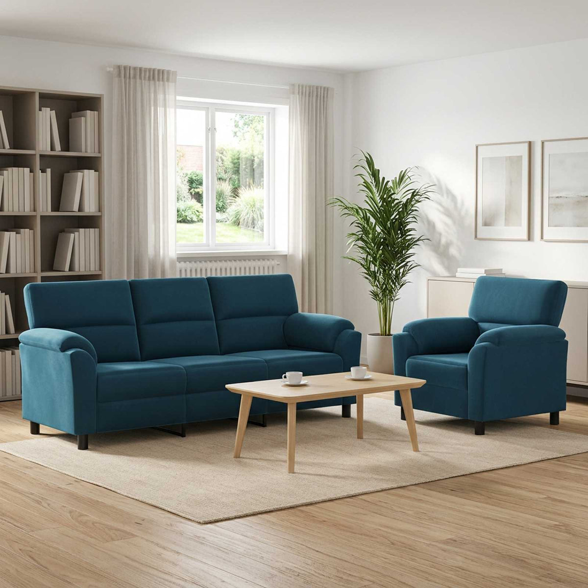 Bankstel 2 pcs Blauw fluweel is nu te koop bij PeponiXL, paradijselijk wonen!