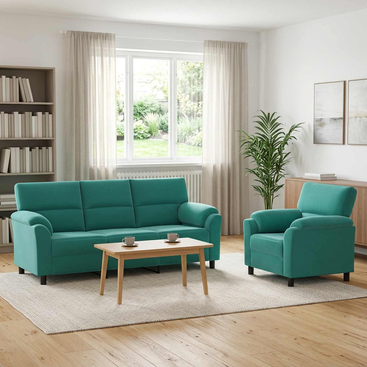 Bankstel 2 pcs Turquoise fluweel is nu te koop bij PeponiXL, paradijselijk wonen!